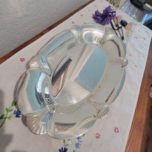 Vintage Rogers Silverplate Serving Tray Shell Design  #4467 art deco victorian
